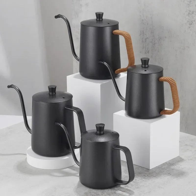 

350ml 600ml Coffee Tea Pot Drip Kettle Non-stick Coating Food Grade Stainless Steel Goose Neck Tea Pot Hand Coffee Maker