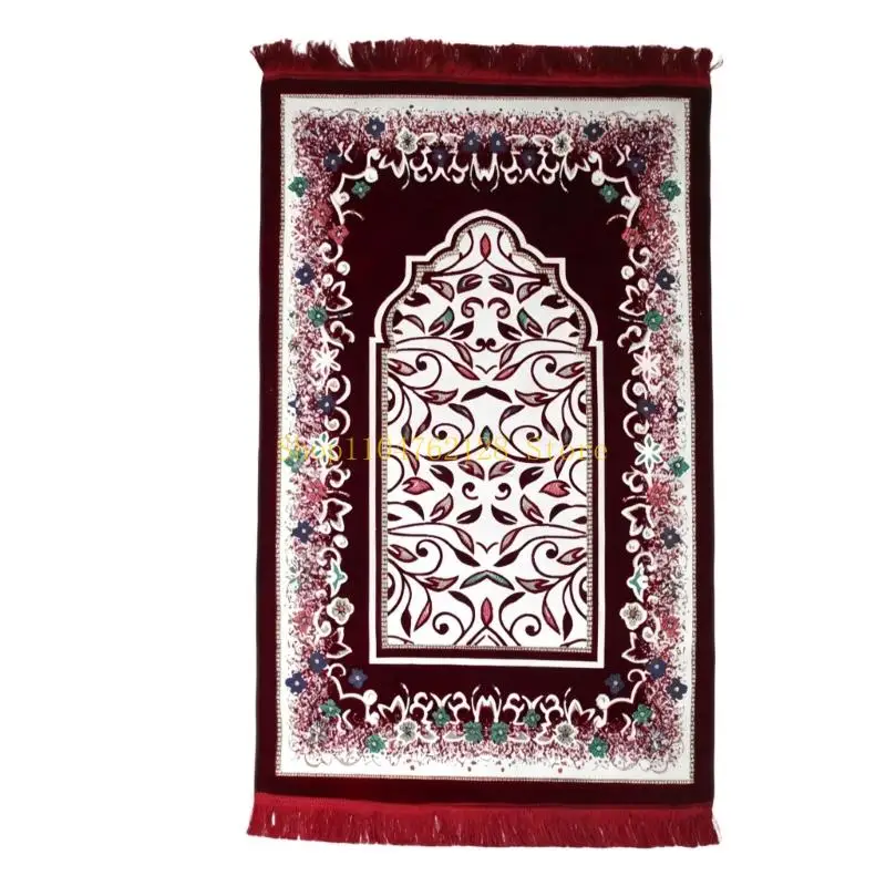 Lightweight Portable Islamic Prayer Rug For Travel Foldable Prayer Mat With Beads Bracelets and Storage Bag Included For Outdoor
