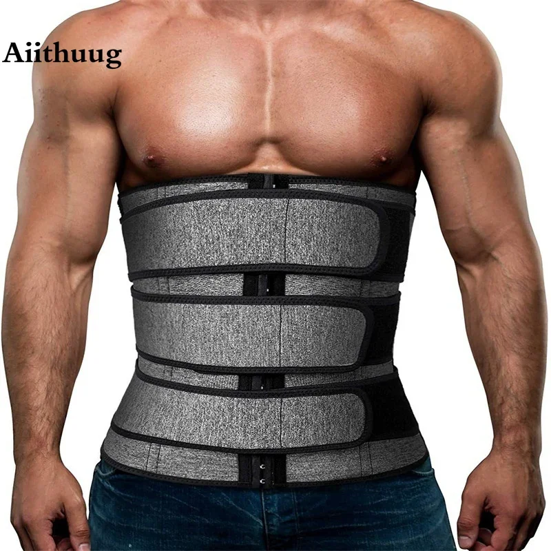 Aiithuug Men Waist Trainer Belt Body Shaper Waist Trainning Corsets Fat Burn Waist Trainer Girdle Men Slimming Belt Gym Belts