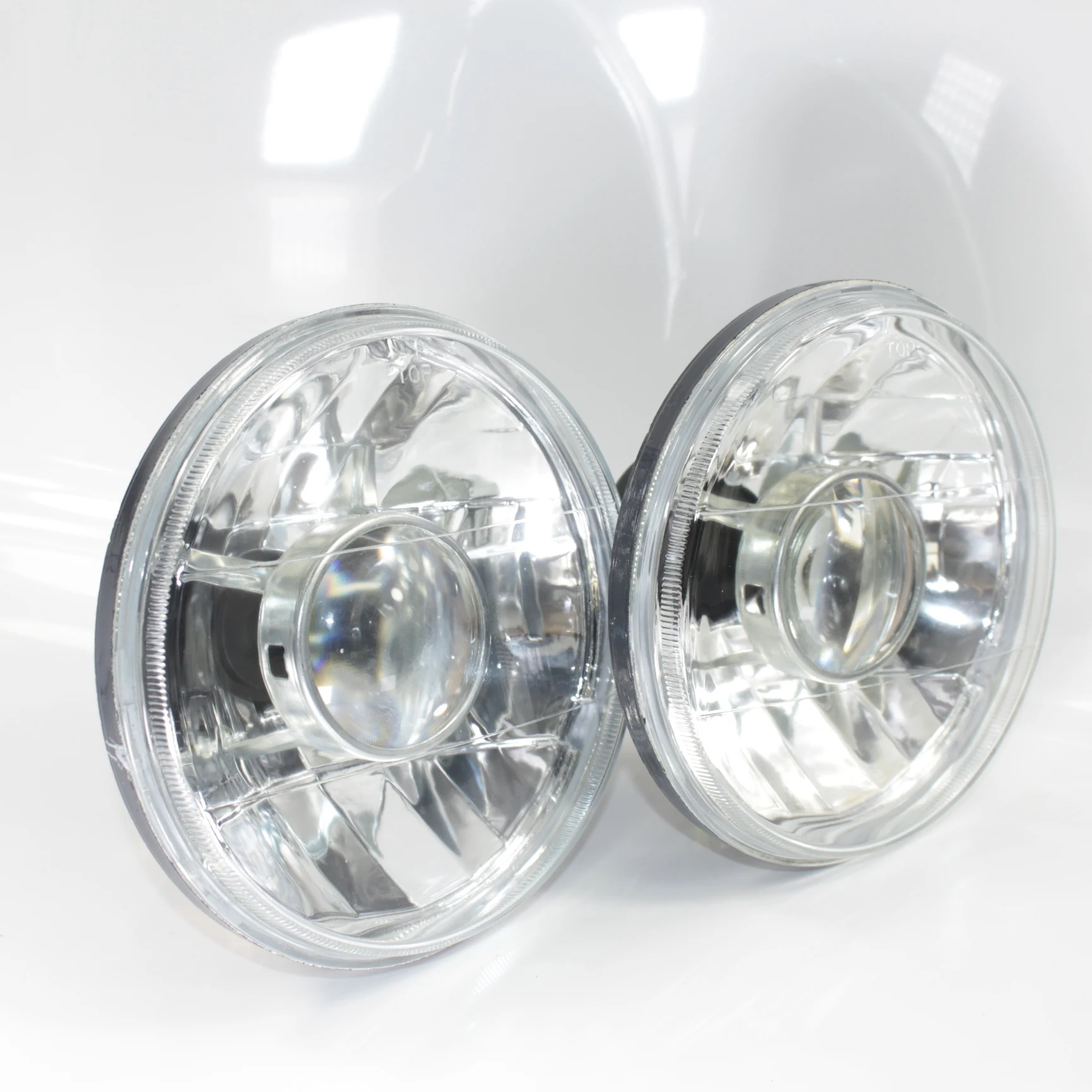 Halogen Crystal headlamps for Land Rover Defender head lights H4 round 7\