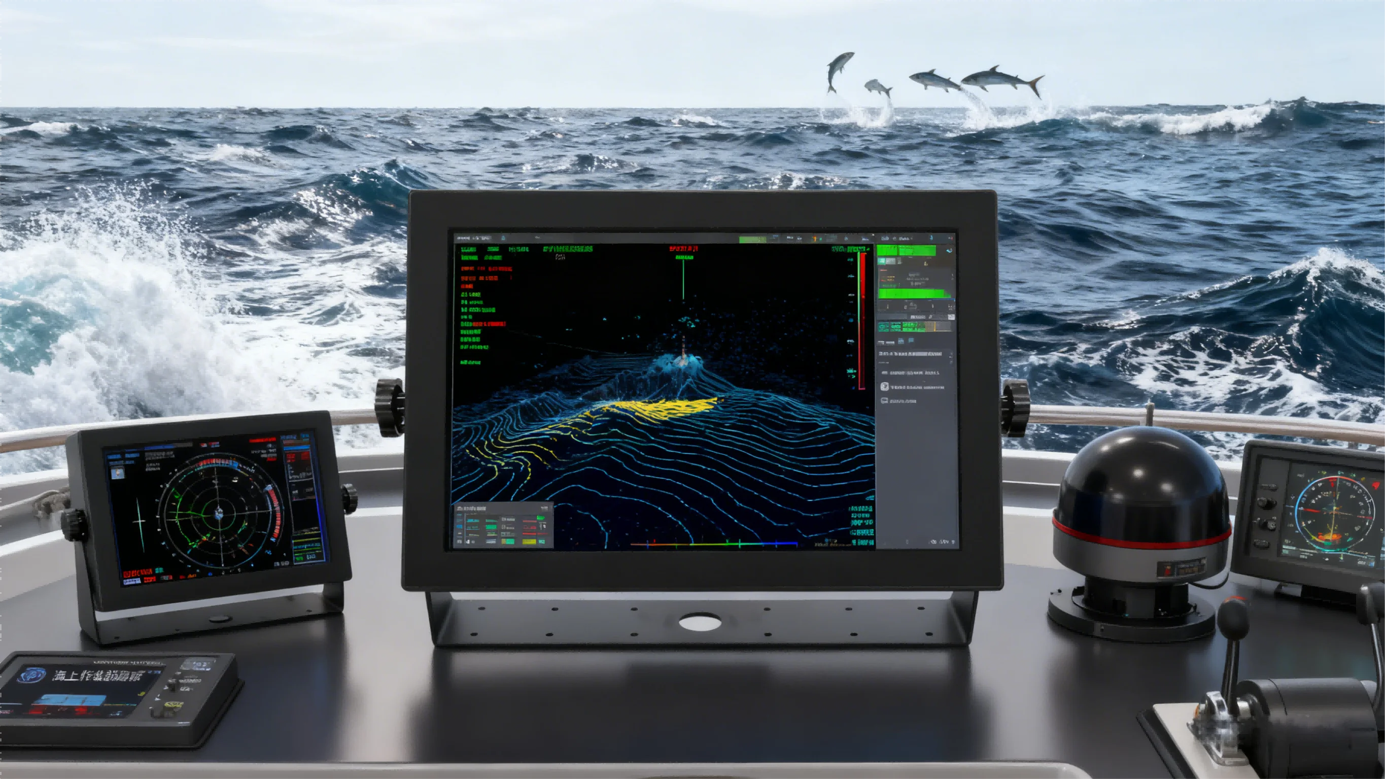 Marine Equipment Electronics Products Garmin Compatible Touchscreen Monitor Ip65 Ip67 1000nits Industrial Screen Boat Display