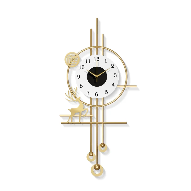 Creative living room fashion wall hanging art light luxury clocks simple silent clock