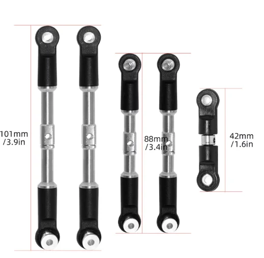 5pcs Steel Turnbuckles Camber Links Toe Links Set Linkage for Arrma 1/7 Infraction Limitless Felony 1/8 Typhon Upgrade Parts