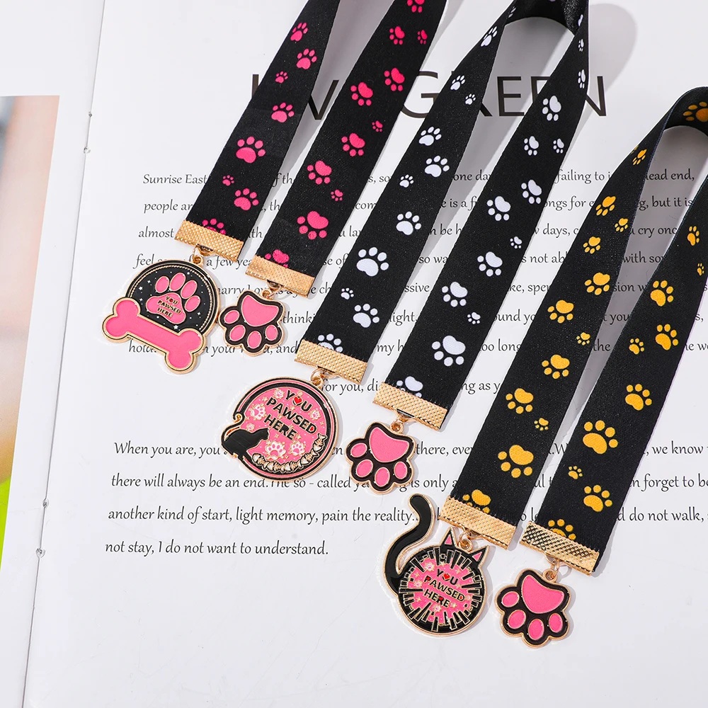 Cat Paw Print Ribbon Bookmark Reading Enthusiast's Book Accessory Birthday Gift for Friends Christmas Gift - YOU PAWSED HERE