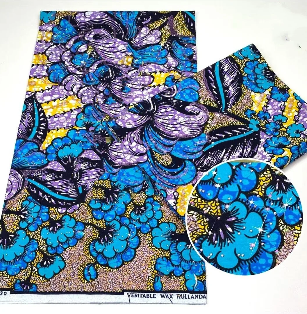 

2026 New Style Nigeria Stonk Golden- Wax Print Fabric - High Quality African Wax Print Fabric for Patchwork, Clothing & DIY" 3C5