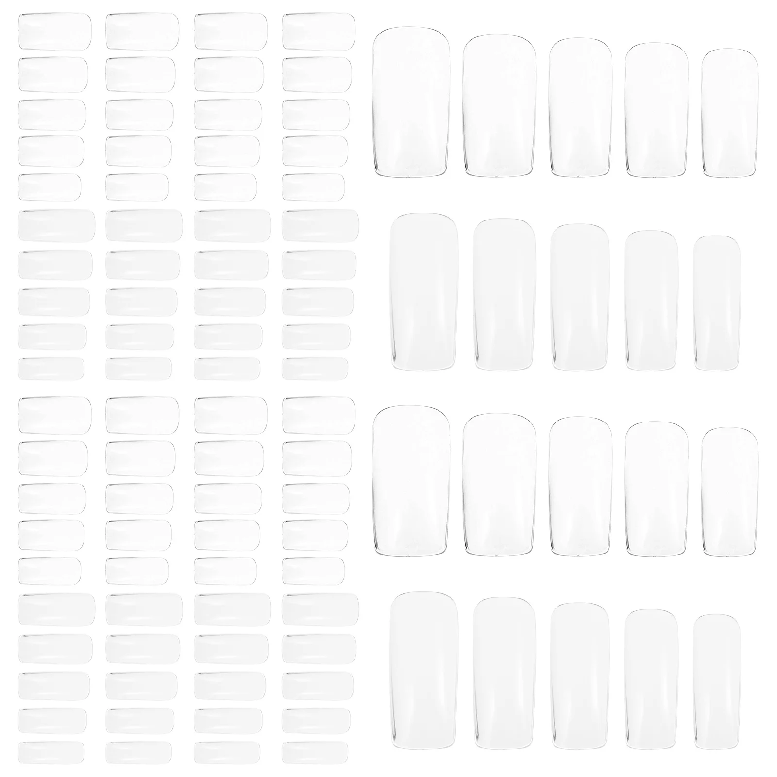 500 قطعة من أطراف الأظافر الصناعية الشفافة ذات الغطاء الكامل، اضغط على مجموعة أظافر للنساء، فن الأظافر بنفسك متوسط الطول #2