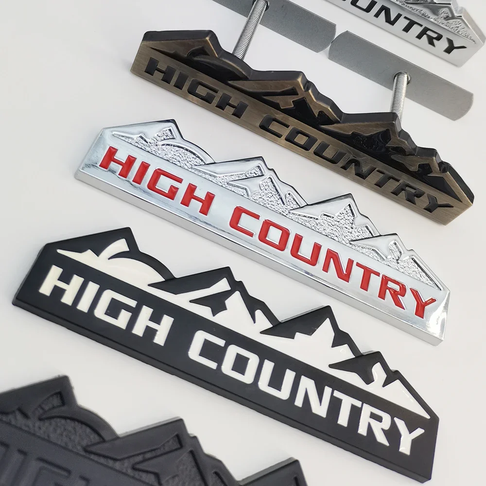 3D Metal HIGH COUNTRY Emblem Badge Alloy Decoration Grille Sticker Car Rear Trunk Fender Side Decal For Chevrolet Accessories