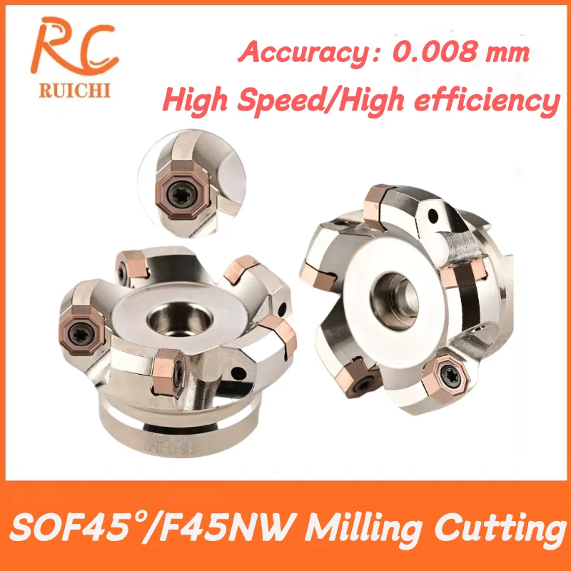 

SOF45/F45NM 50 63 80 Двусторонняя черновая обработка 45 ° Фрезерная головка для токарных станков с ЧПУ, для твердосплавных пластин серий ONMU SNMU1305 SNMX