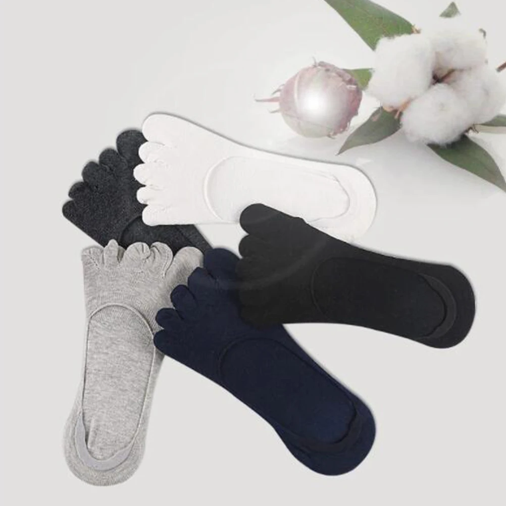 

5 Pairs Toe Socks for Women Absorb Sweat Shallow Elastic Boat Women's