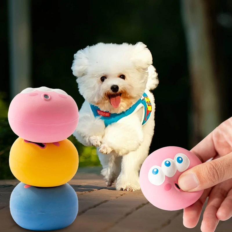 Dog Chew Squeak Balls Soft Safe Rubber Ball for Puppy for Play Traini