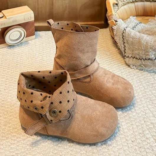 Children Casual Short Boots for Girls 2025 Winter New Fashion Korean Style Soft Bottom Anti-slippery Versatile Princess Shoes