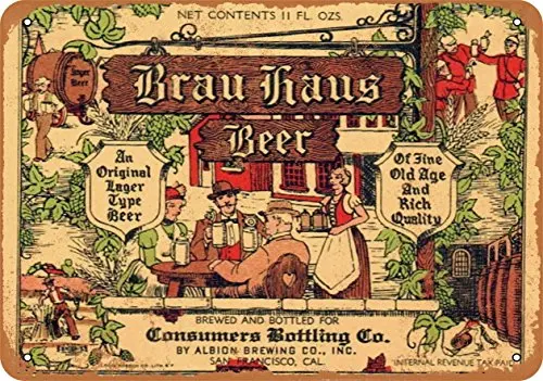 1pcs,Metal Sign - BRAU Haus Beer - Vintage Look