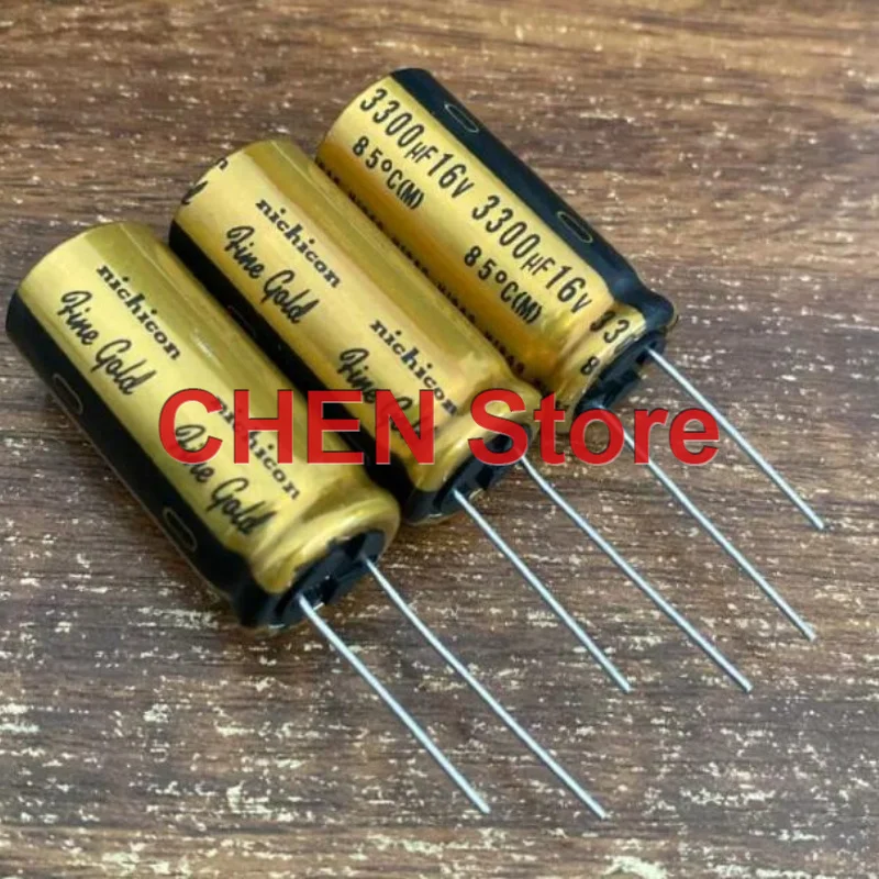 4PCS/10PCS original NICHICON FG 3300UF 16V 16X35MM 85C fine gold audio electrolytic capacitor 16V3300uF free shipping