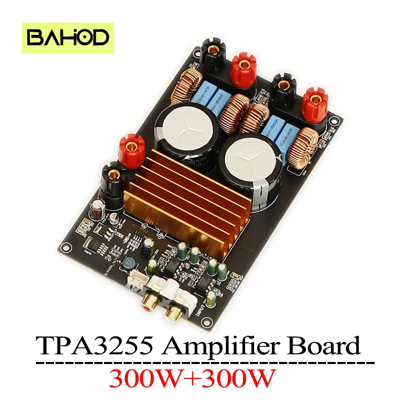 

BAHOD TPA3255 Audio Amplifier Board 300W+300W Dual Channel Stereo High Power Digital HIFI Deluxe Amplifier Board