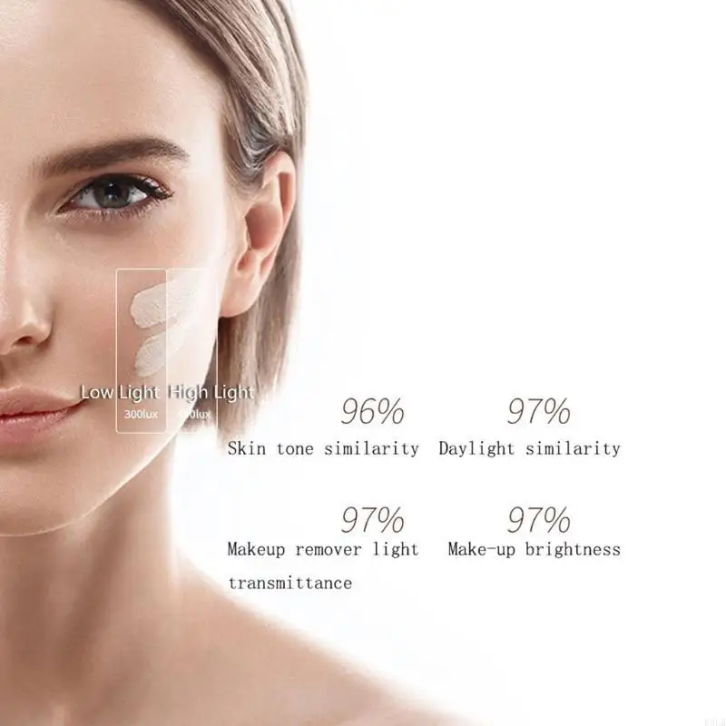 مرآة مكياج مكبرة جديدة لعام 2025 مع حامل للهاتف المحمول وراديو FM وشحن لاسلكي