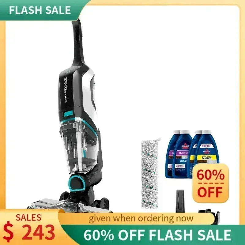 QZA4-ABISSELLS CrossWave Cordless Max All in One Wet-Dry Vacuum Cleaner and Mop for Hard Floors and Area Rugs,Black,2554A,