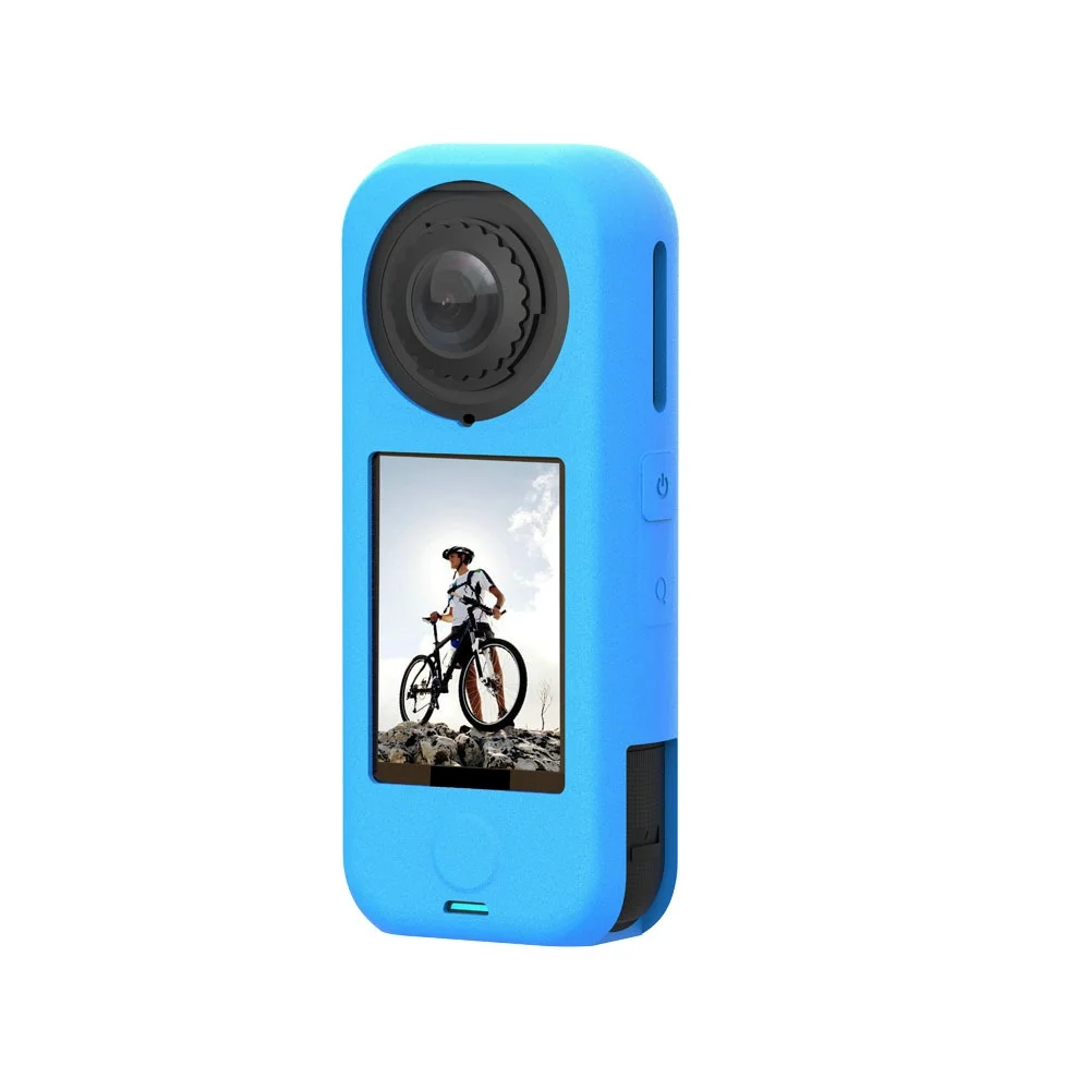 Siliconen beschermhoes met lensdop voor Insta360 X4 Air, huidhoes Zachte beschermhoes Anti-drop Volledige beschermer behuizing