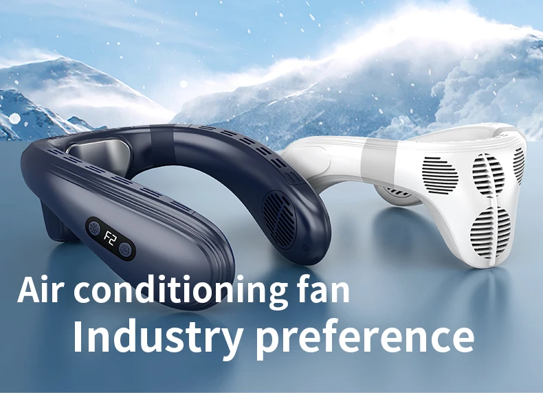 Neuer tragbarer Halsventilator, 5200 mAh, Halsklimaanlage, wiederaufladbarer Halbleiter-Lüfter, persönlicher Ventilator für den Außenbereich, tragbarer Kühler – Detail 1