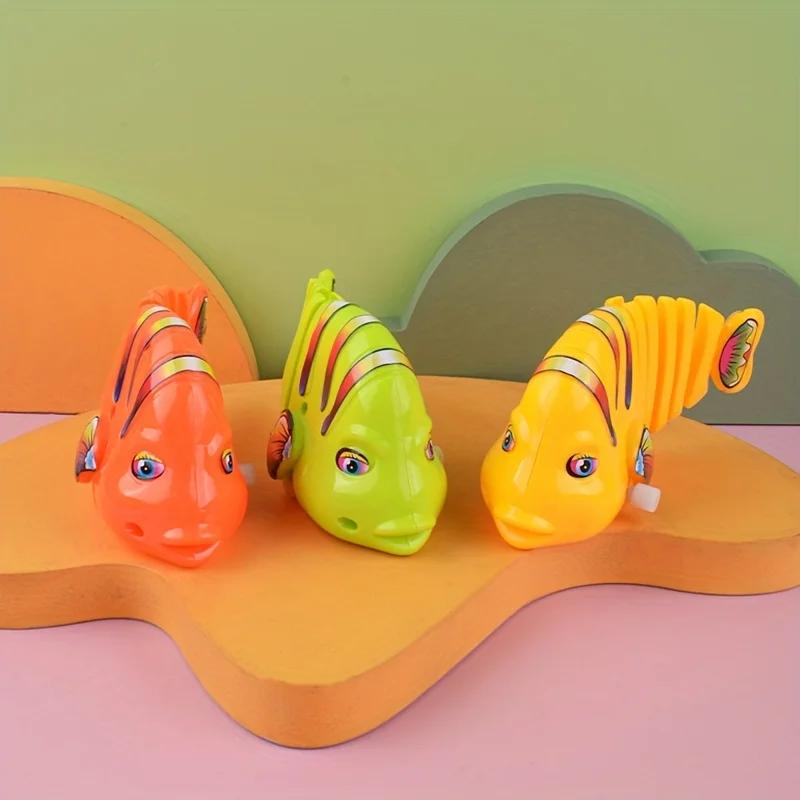 

1pc Random Color Plastic Wind-up Wiggle Fish Toys, Clockwork Swinging Fish Toys, Windup Fish Toys,Fun For Halloween