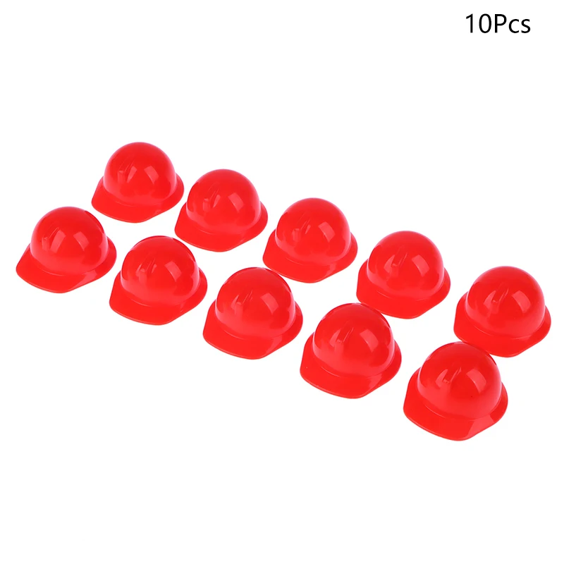 10Pcs/set Mini Doll Helmet 1:12 Dollhouse Miniature Safety Helmet Pretend Role Play Hat Toy Construction Funny Gadgets Kids Gift