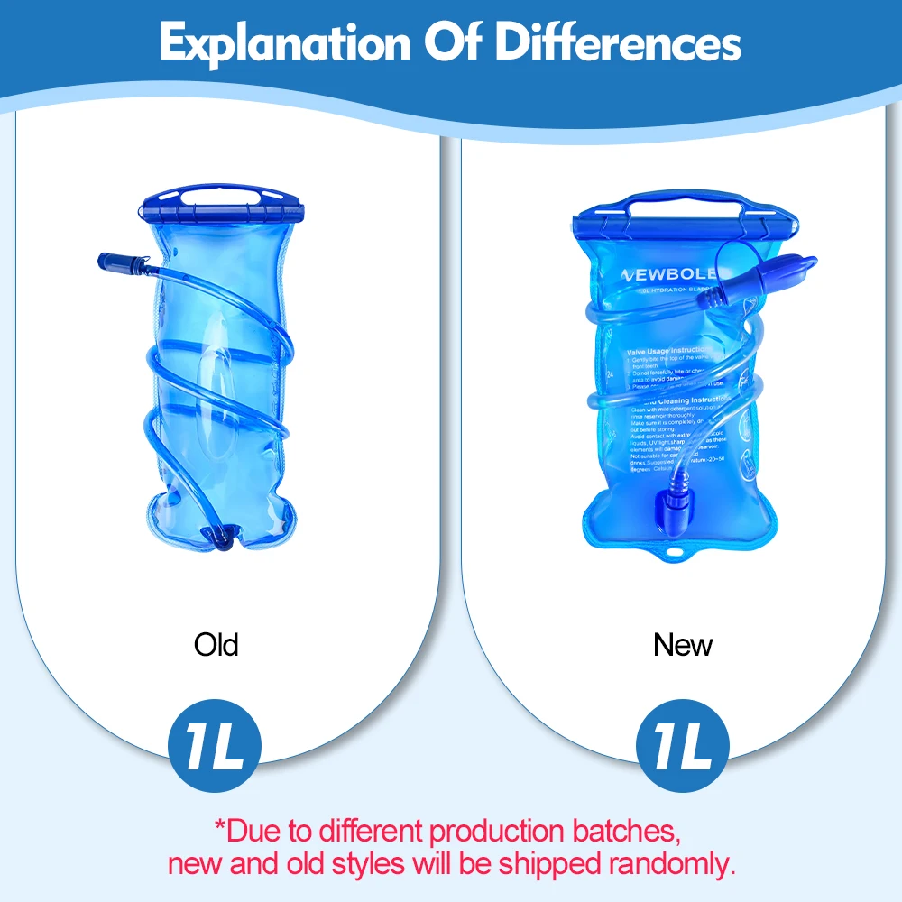 NEWBOLER Wasserbeutel Reservoir Wassernachfüllbeutel Aufbewahrungsbeutel Ohne Bisphenol 1L 1,5L 2L 3L Lauf-Sport-Tankrucksack – Detail 5