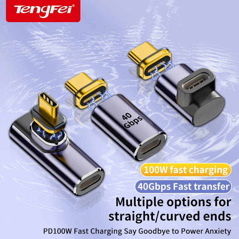 

Suitable for Type-C Adapter Magnetic Gaming Elbow Data Fast Charging Cable Male to Female USB Converter for Apple 17/15/16 Xiaom