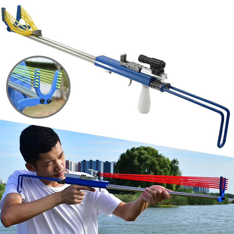 Telescopic Long Pole Hunting Slingshot Laser Hunting Slingshot Powerful Rubber Band Shooting Adult Outdoor Entertainment Toys