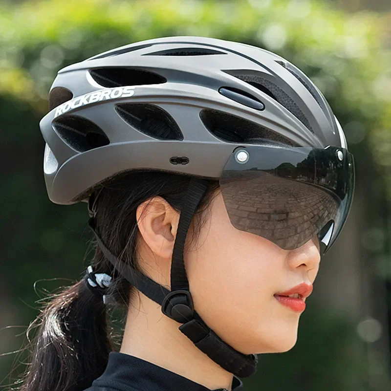 riding helmet mountain road cycling helmet with goggles polarizing integrated molding colorful men and women