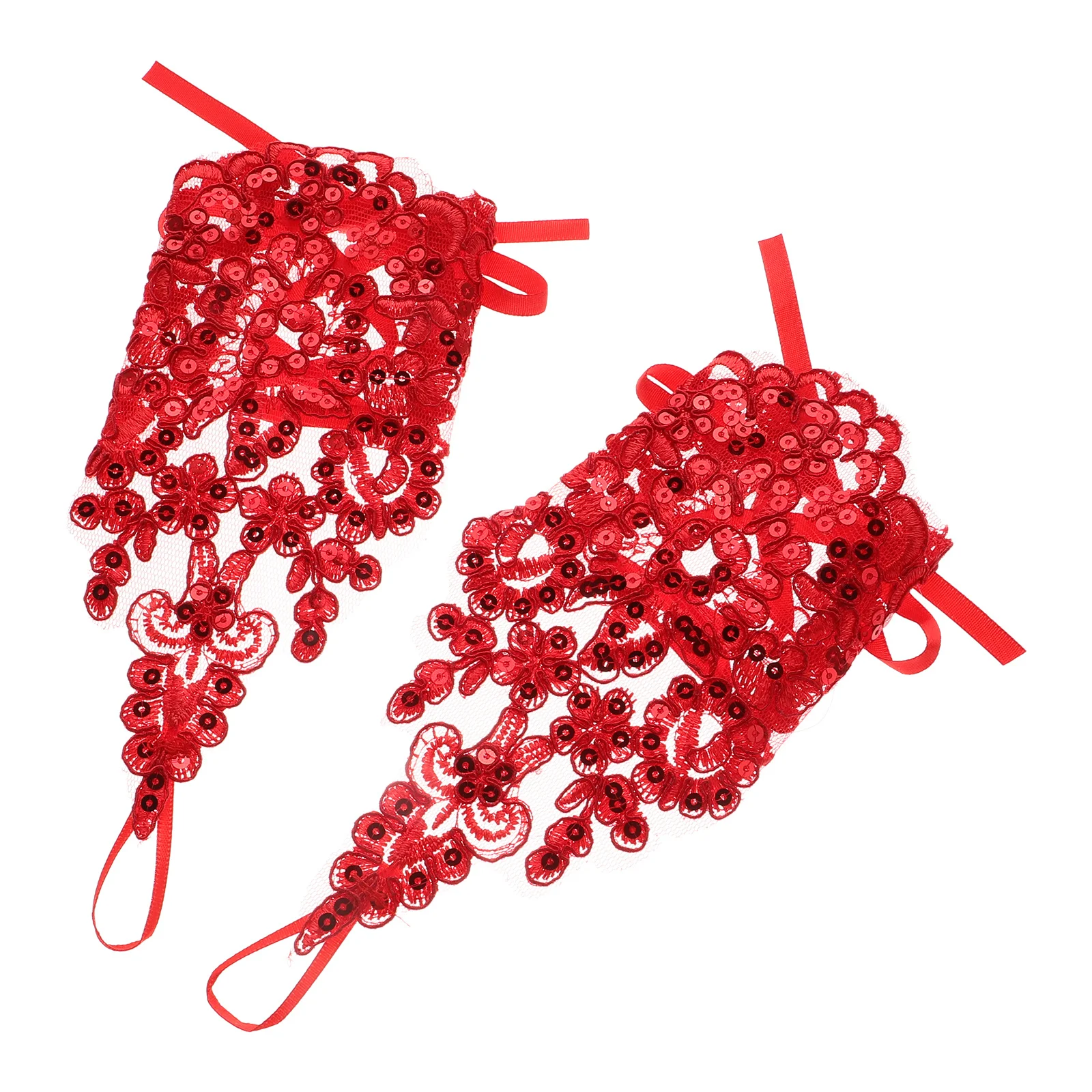 

1Pair Girl Lace Gloves Fine Craftsmanship Lightweight for Stage Performance Banquet Princess Style Fashionable Kids Event Wear