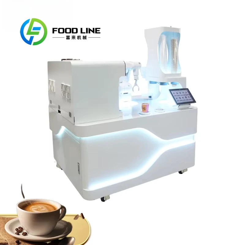 Customized 6-Axis Robotic Arm Coffee Machine Automatic 24h Operation Robot Coffee Bar for Commercial Vending Catering