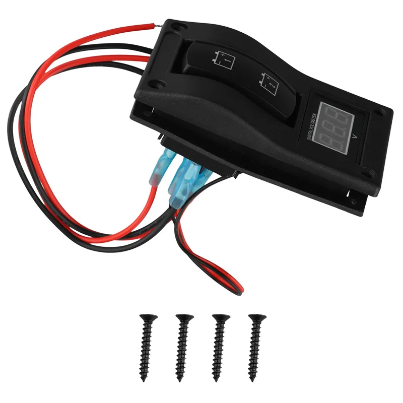 

A93Z 12-24V LED Dual Battery Test Panel Rocker Switch Car Truck Marine Boat Voltmeter 4P ON-OFF-ON