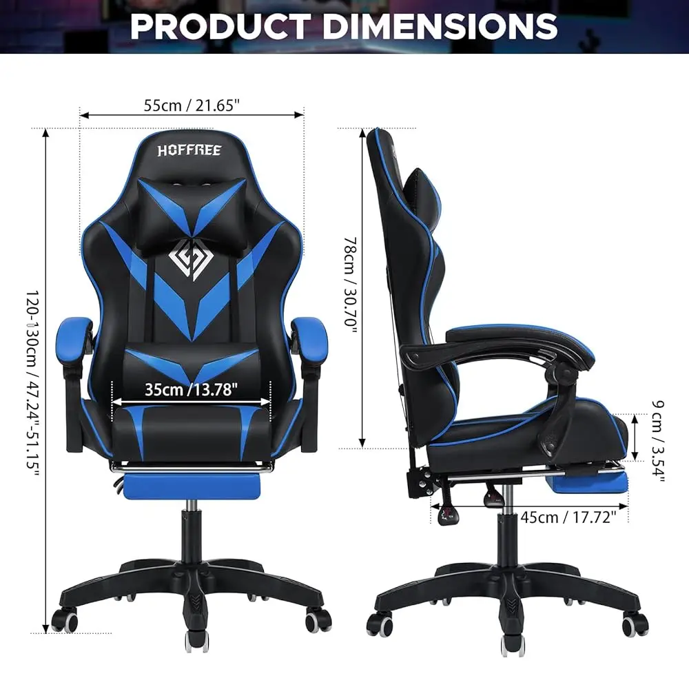 Gaming Chair With Massage Ergonomic Computer Chair With Footrest And Lumbar Support Reclining Pc Game Chair For Boys With