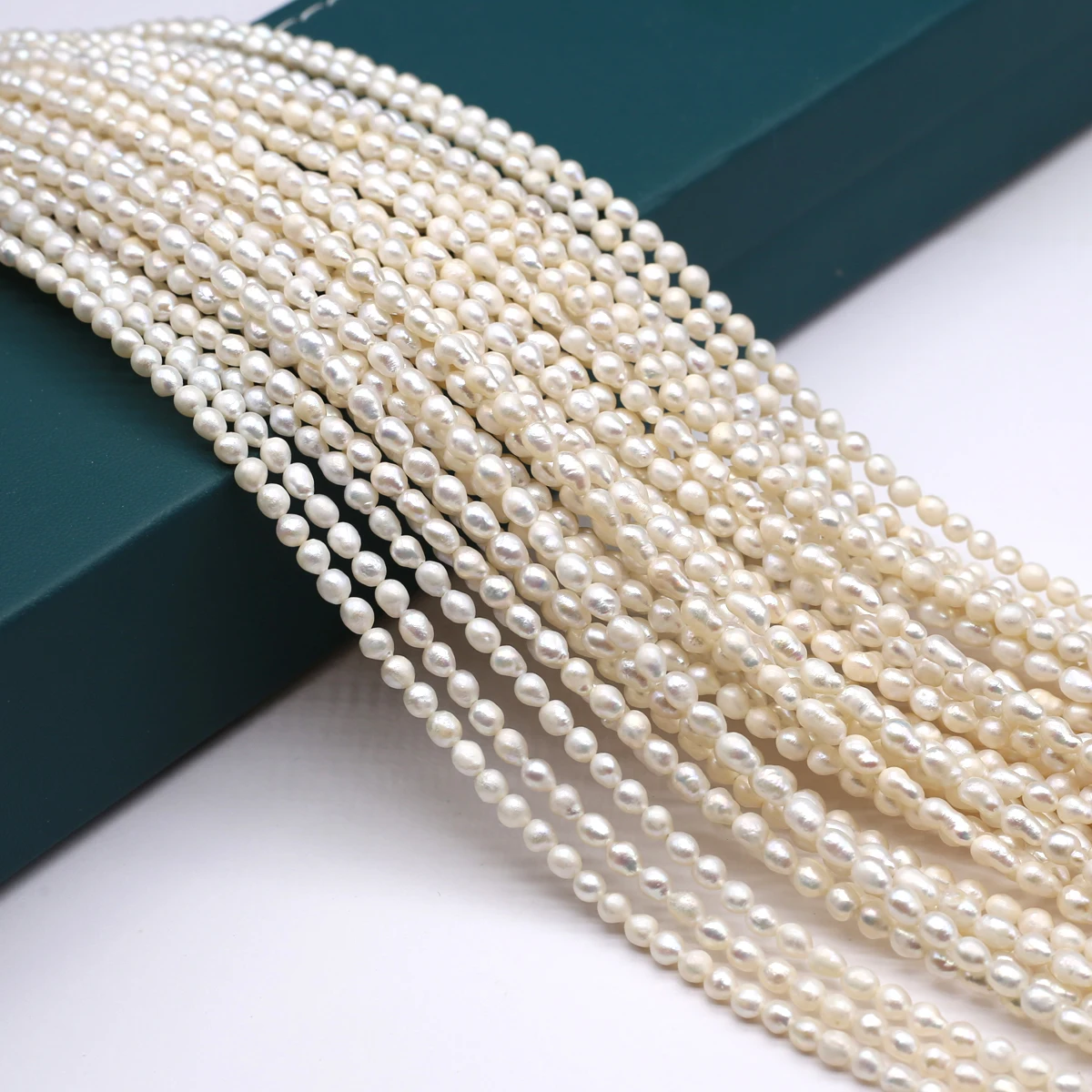 

Natural Freshwater Pearls 3-4mm A Threaded Rice Shaped Pearls Spacer Beads for Jewelry Making DIY Necklace Bracelet Accessories