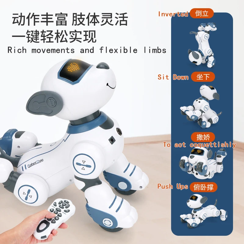 Fun Electric Singing Kids Remote Control Toys for Boys Girl Robot Dog Intelligent Sensing Machine RC Animals Children Puzzle Pet