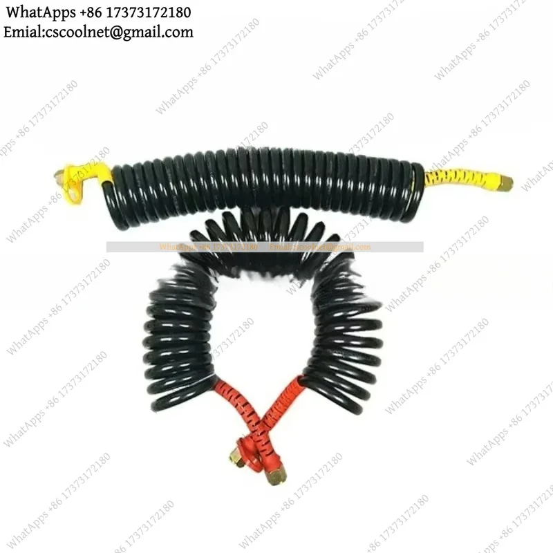 Spiral Coiled Air Brake Hose, Double Layer PU Trailer Pipe, Semi-Trailer Truck Spring Tube, Anti-Freeze Gas Line Fittings