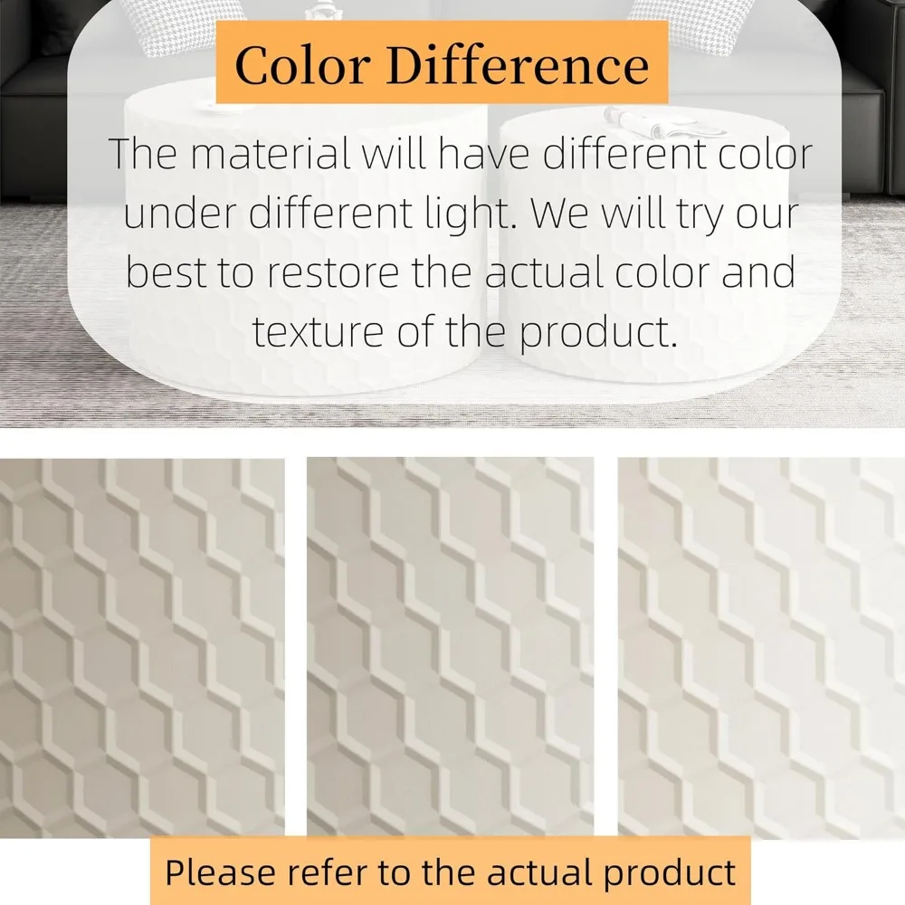 Modern Honeycomb Patterned Nesting Coffee Table Duo