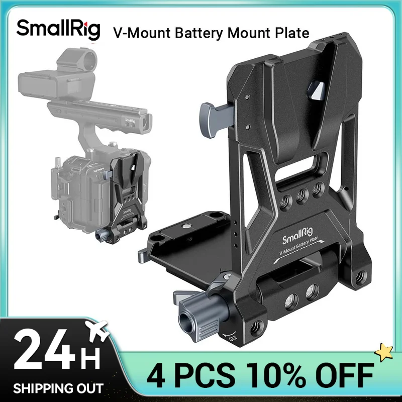 SmallRig V-Mount Battery Mounting Plate for Arca-Swiss Plate SmallRig Cage or Baseplate Quick Install Adjust for V-Mount Battery