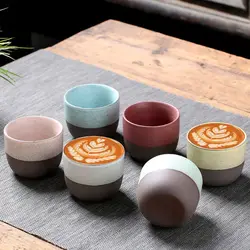 120ML Matte Creative Crude Pottery Kung Fu Teacup Kiln Transformation Retro Water Bowl Ceramic Coffee Cup Household Drinkware