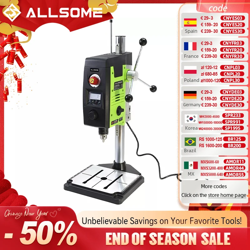 ALLSOME 6-Speed Benchtop Drill Press Drilling Machine (out of stock in Brazil Warehouse)