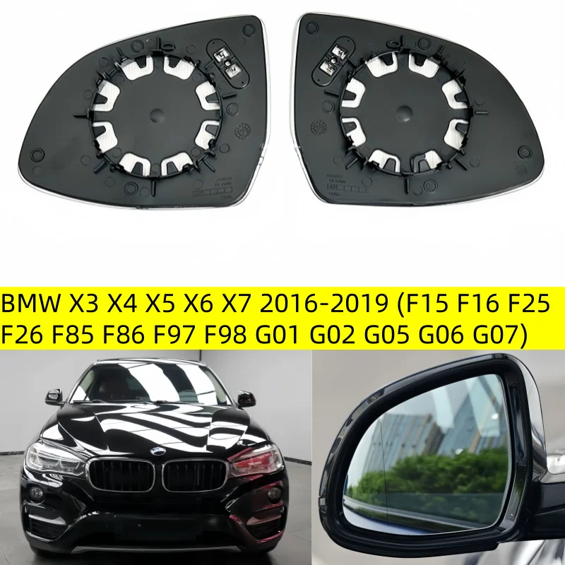 

For 2016-2019 BMW X3 X4 X5 X6 X7 (F15 F16 F25 F26 F85 F86 F97 F98 G01 G02 G05 G06 G07) Rearview Lens 51167291219 51167291220