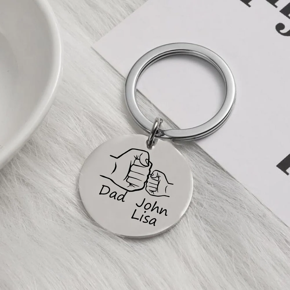 

Индивидуальный кулак из нержавеющей стали с круглым кулаком, персонализированный кулон с фотографией, круглый узор, индивидуальный подарок