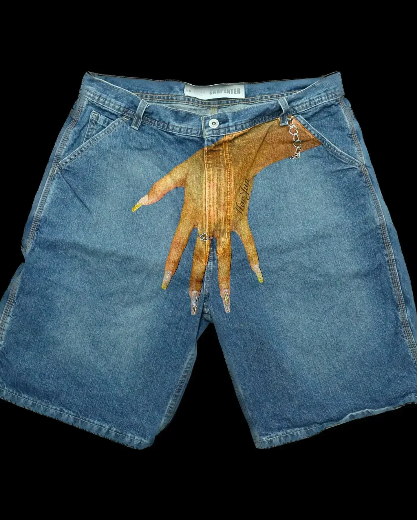 Calções de ginástica denim para homens calças hip hop, calções de basquete gráfico Y2K, moletom gótico, calças largas, azul retrô, Harajuku, novas