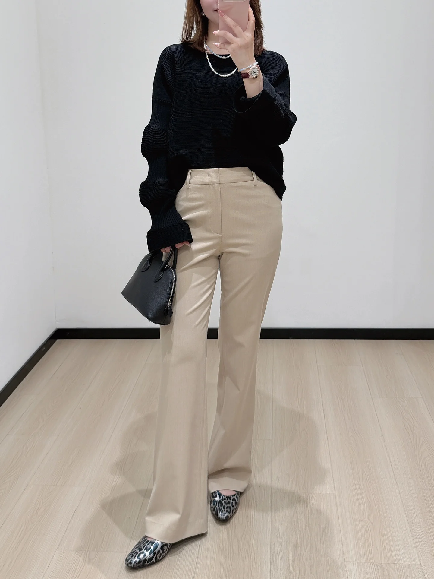 

Брюки-клеш с высокой талией для похудения, из премиальной ткани, придающие ногам удлиненный эффект, эластичные, для повседневной носки, женские.