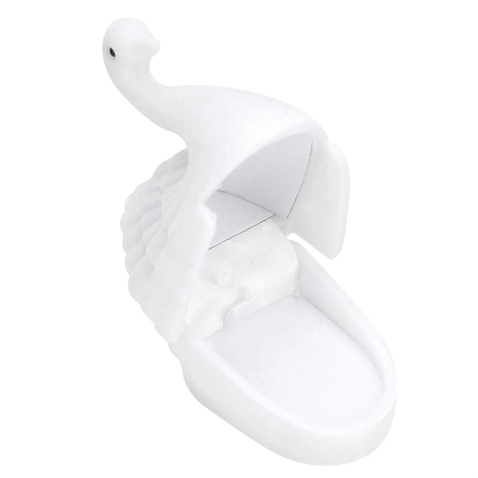 

Swan Shaped Flocking Jewelry Box Portable Exquisite Earring Holder Gift for christmas Birthday White