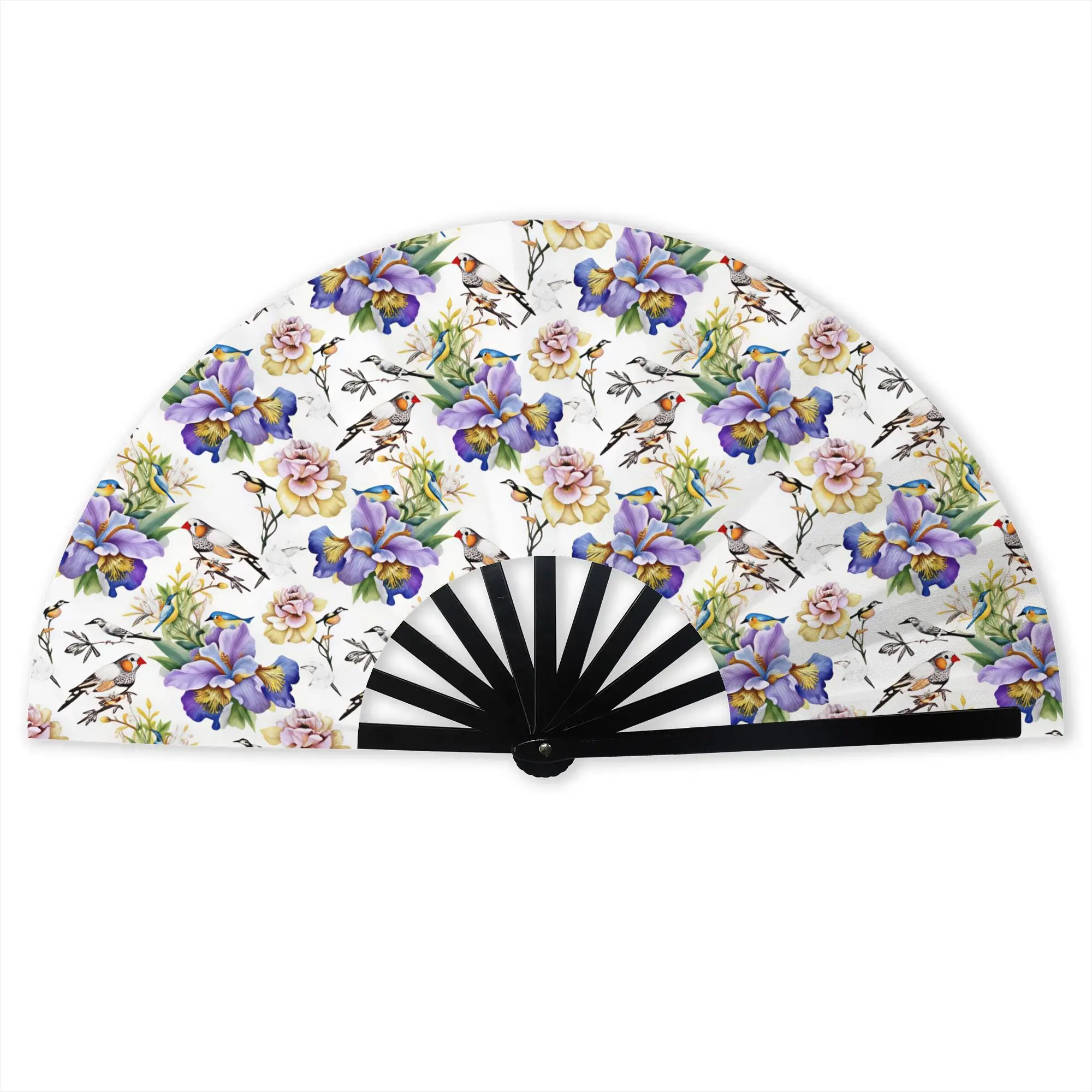 Elegant Watercolor Birds And Flowers Fashion Trend Portable Pocket Fan Camping  Folding Fan Chinese Dance Cooling Handheld Fans