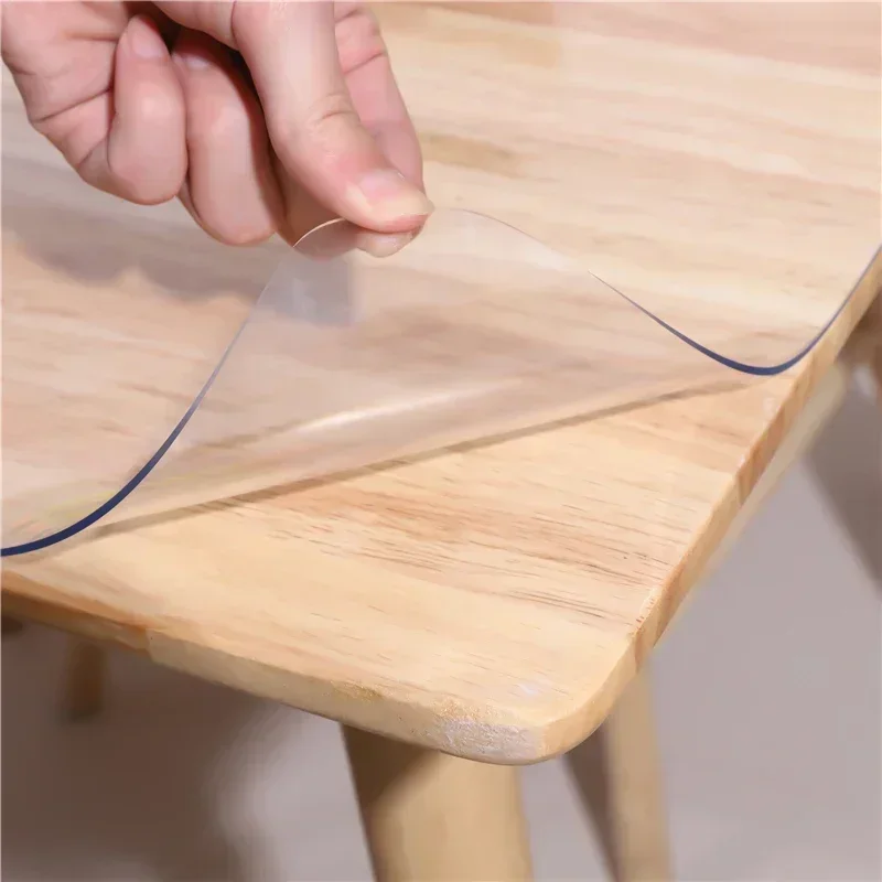 Clear PVC Table Cover Protector, Rectangular Plastic Desk Pad Mat, Waterproof Vinyl Table Top Protector for Writing Desk