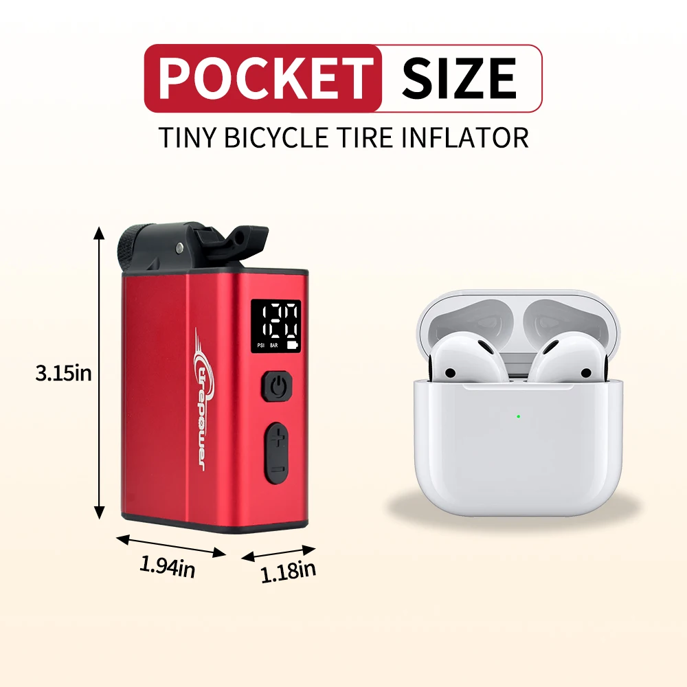 Electric Bike Pump – 120 PSI Cordless Inflator with Display