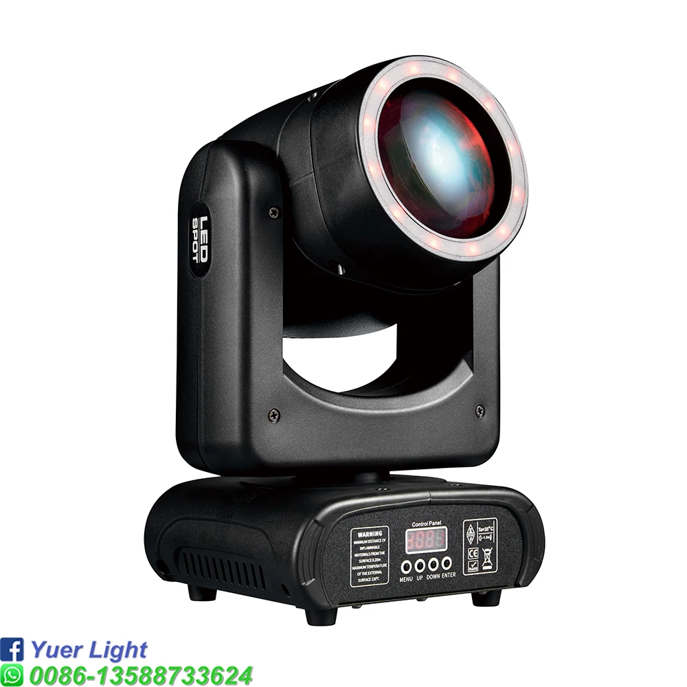 YUER-Mini LED Moving Head Light, feixe, ponto, efeito arco-íris, abertura, 18 prismas, DJ, DMX Stage, festa, DJ, Bar, 120W