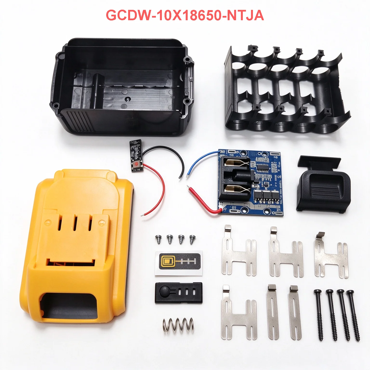 Li-ion Battery Case Box Charging Protection Circuit Board 10*18650 For DeWalt Lithium Battery PCBA 20V Housings DC Charging Port