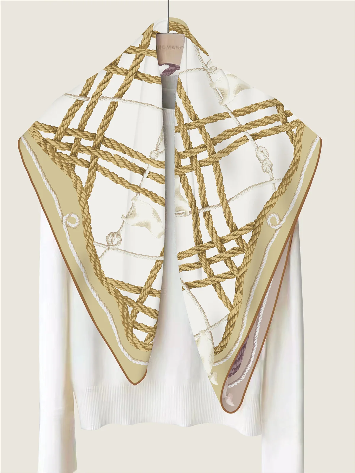 Luxury 90CM Scarf Double Faced Scarves Hand-rolled Edges Bandanas Shawls Bag Belt Neck Decoration Christmas Mother Gifts